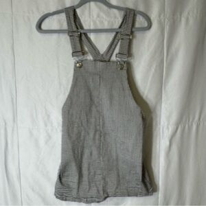 Forever 21 Black White Houndstooth Overall Mini Dress Large